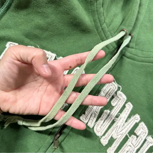 Abercrombie & Fitch  Women’s Vintage Y2K Full Zip Hoodie Spell Out in Green L - Image 8