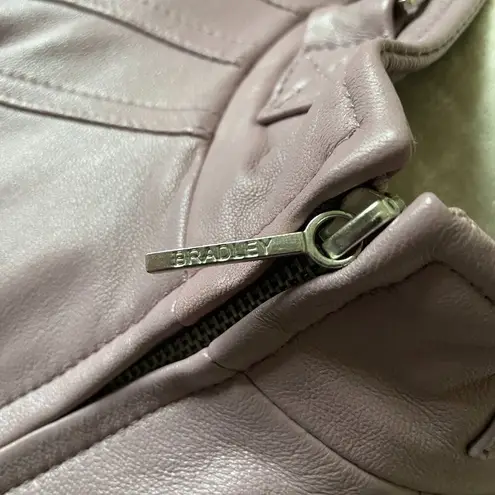 Bradley By Bradley Bayou long sleeve zip up soft rose pink/purple leather jacket