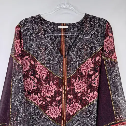 Vintage Y2K C est 1946 Boho Flowy Top Womens 2X Purple Pink Boho Romantic Fairy