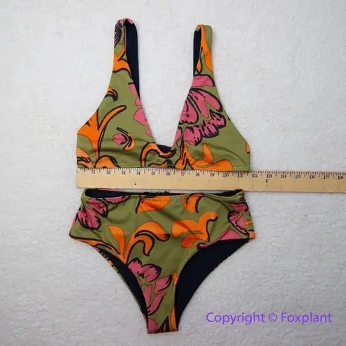New! Set! Seea Brasilia Reversible Bikini Top and Bottom , Freya, size XS Green