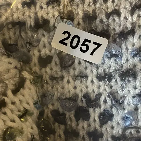 Carlisle Cardigan Sweater Womens Large Open Knit Duster White blue black boho