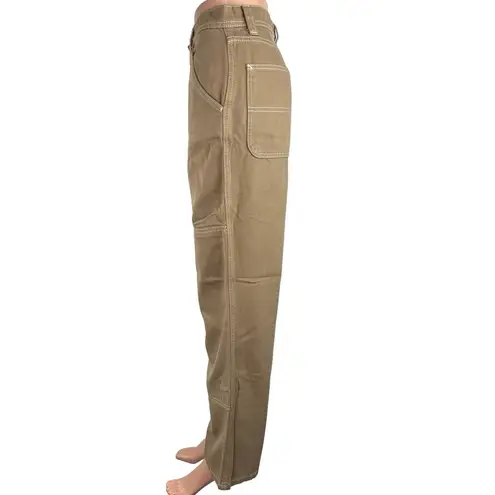 Reformation  Khaki Tan High Rise Ankle Denim Stretch Wide Leg Jeans Size 29