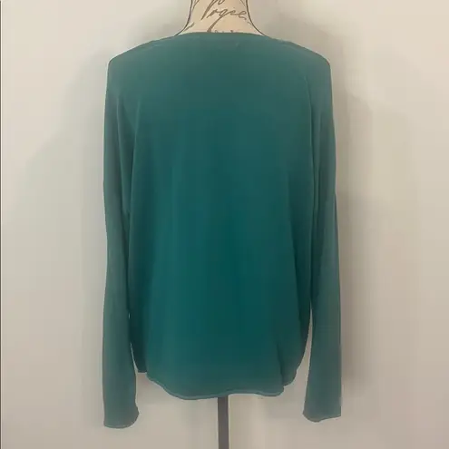 Garnet Hill silk cotton lightweight sweater rolled hem M