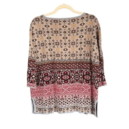 S5 J. Jill Women's Geometric Print 3/4 Sleeve Sweater XS