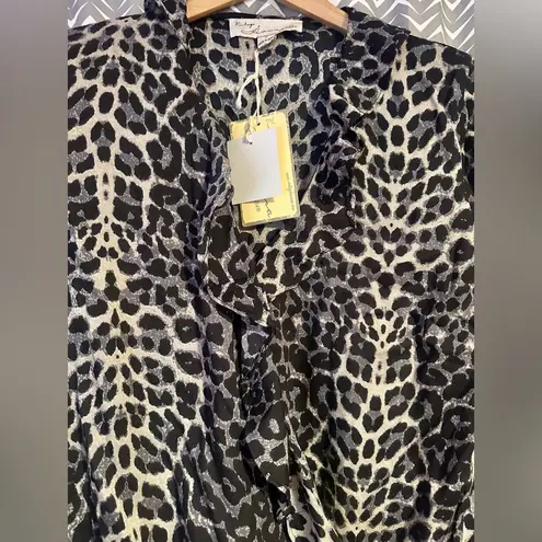 Vintage Havana NWT  | Black Cheetah Print Wrap Top, Size S