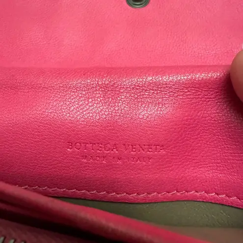 Bottega Veneta Taupe & Pink Long Wallet