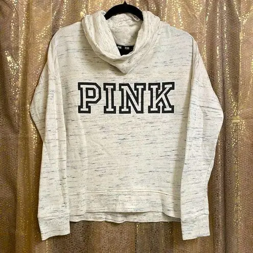 PINK - Victoria's Secret  ivory marled cowl neck sweater, size S