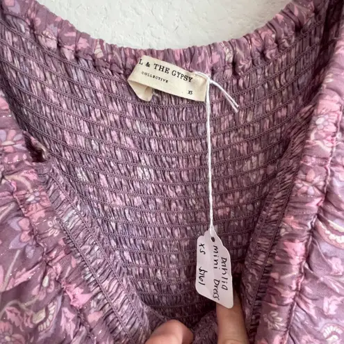 SPELL & THE GYPSY Purple Floral Dahlia Mini Dress Size XS