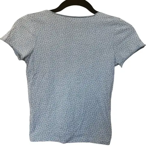 Brandy Melville  light blue floral v-neck shirt