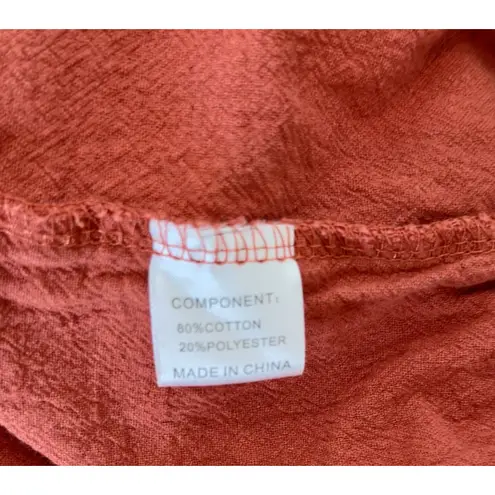 Liyo Hon Orange Ruffle Cotton Blend Shorts Skirts Elastic Waist Size L Sundress Size L