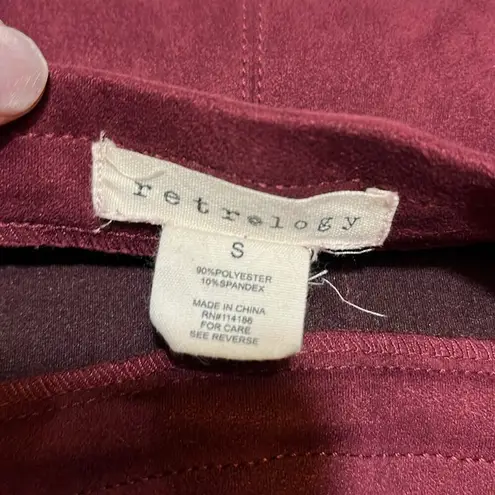Retrology size small wine red suede feel skirt
