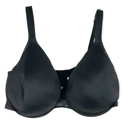 Cacique 44G Bra Black Satin Full Coverage Stretch Plus Size Lane Bryant 101 - Image 1