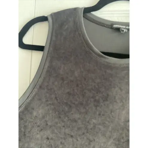 James Perse 3 Women's Gray Velour Sleeveless Top Blouse Luxury Velvet Large
