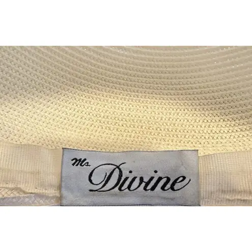 Vintage Ms. Divine Rhinestones Cloche Pillbox Hat Appliqué Embroidery Accent White