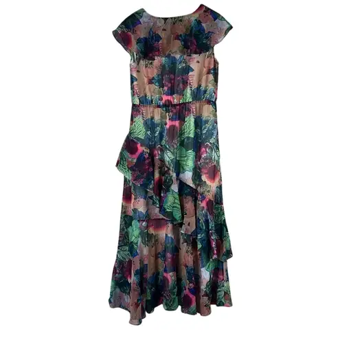 Soft Surroundings Ambrosia Maxi Dress Womens S Multicolor Floral Ruffle Tiered