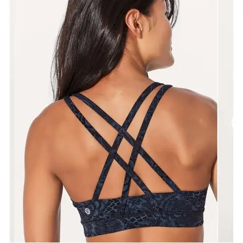 Lululemon  Energy Bra Nouveau Mach Blue Black Size 4