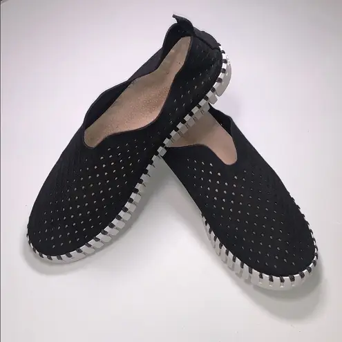 Ilse Jacobsen Perforated Lightweight Comfy Black Slip