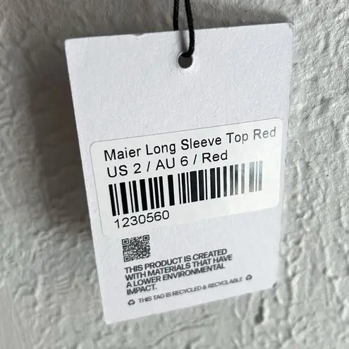 Princess Polly  Maier Open Back Long Sleeve Top Red Sz 2