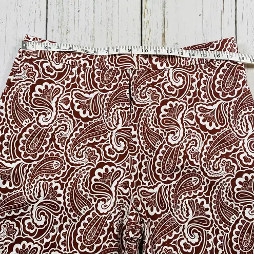 Boden USA Boden Pull On Paisley Ankle Length Straight Cut Trouser