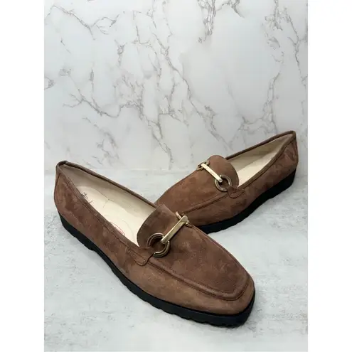 Amalfi Rangoni Loafers Womens Size 12.5 Suede Walk On Air Brown Slip On Shoes