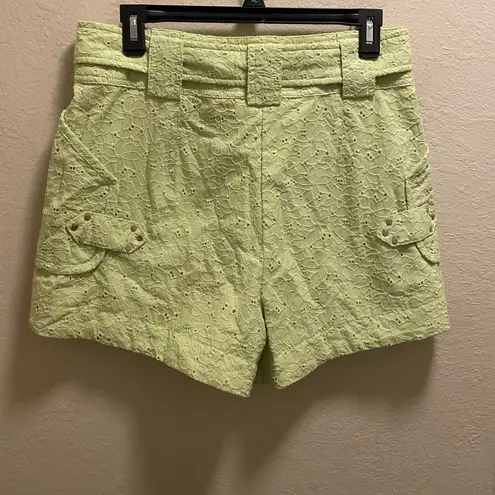 Derek Lam 10 Crosby Monterey Belted Eyelet Shorts In Matcha Size 8 New With Tag