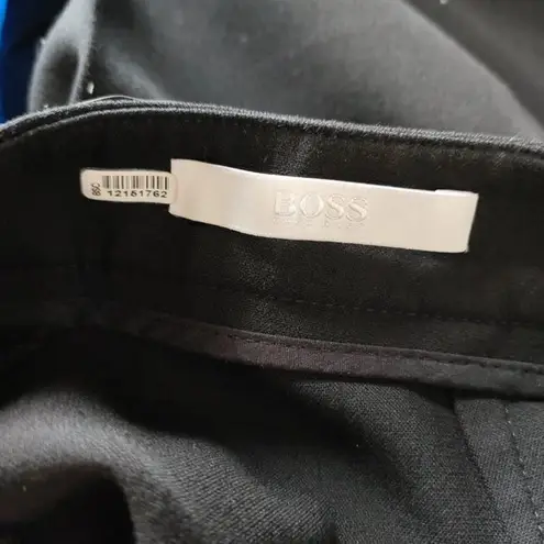 BOSS Hugo Boss • Tiluna Side Zip Dress Ankle Pants Black Womens Size 4 Work