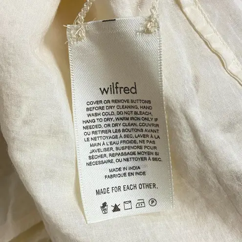 Wilfted Cotton Womens Button Up Embroidered Eyelet Shirt Dress Small Cottagecore