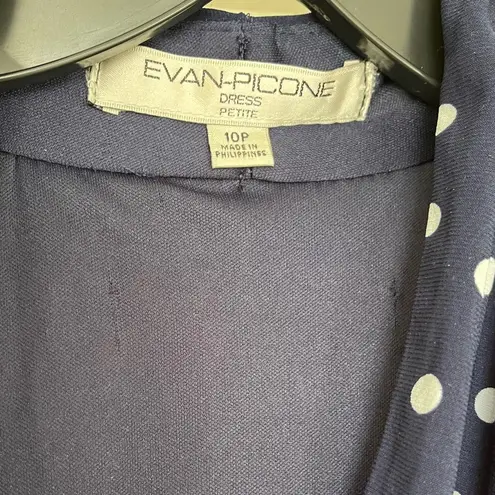 Evan Picone  Navy Blue Polka Dot Halter Swing Dress GUC