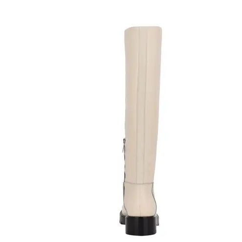 Marc Fisher LTD Leather Phidias Lugsole Tall Knee-High Boots Ivory Size 8.5