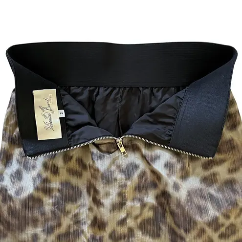 Veronica Beard Leopard Print Silk Pleated Mini Skirt