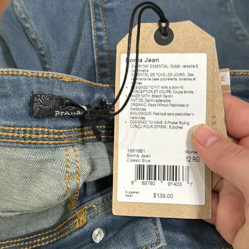 prAna Soma Women’s Slim Fit Organic Stretch Denim Blue Jeans size 31