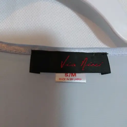 Via Nicci Vintage Delicate Sheer Periwinkle Lace Robe Tie Belt Size S/M Blue