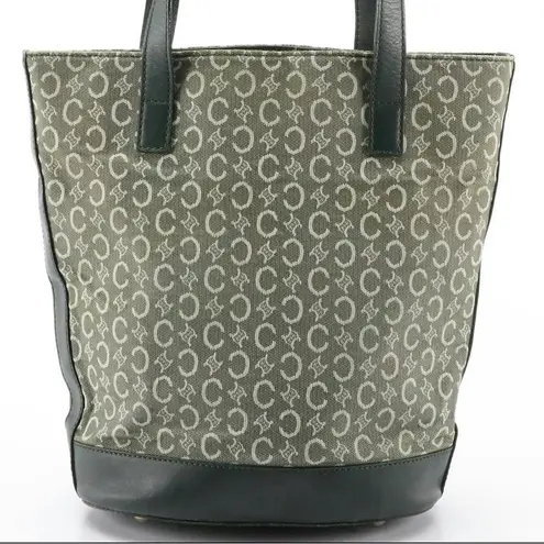 CELINE TOTE BAG IN MACADAM CANVAS & LEATHER GRAY SIGNATURE PRINT TOTE BAG