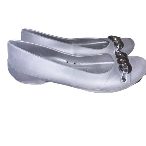 Crocs  Womens Gianna Black Chain Link Ballet Flat Shoes Black Slip On Size 6