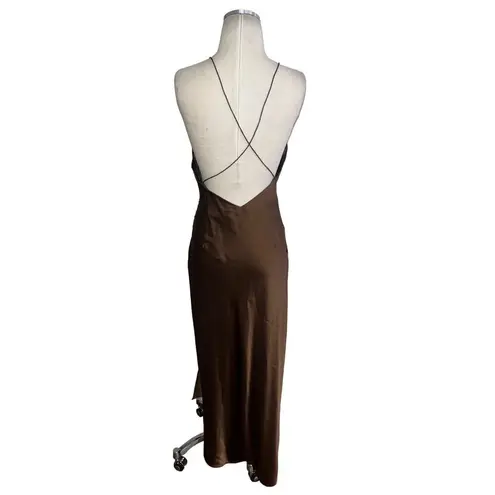 SER.O.YA Emma Dress in Chocolate Medium New Womens Maxi Satin Midi Brown