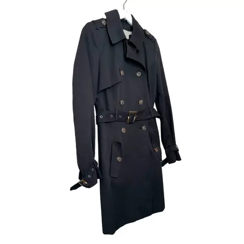 ASOS  Black Double-Breasted Belted Trench Coat Size 4 (US)