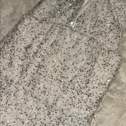 NWOT Helsi Leslie Strapless Sequin Column White Midi Dress sz L Size L