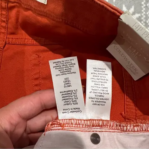 Coldwater Creek Mid Rise Cropped Straight Leg Jeans In Bright Amber Size 14P