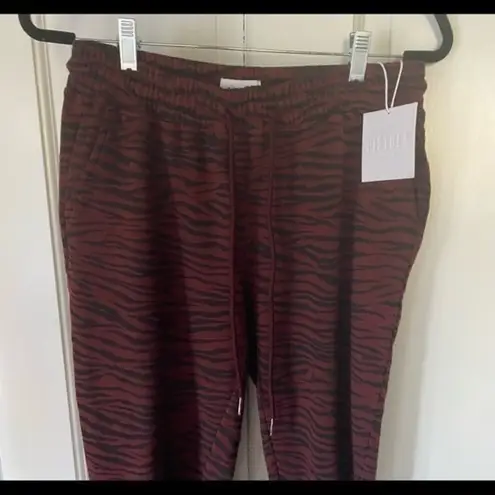 Pistola Black Red Cherry Tiger Print Drawstring Lounge Sweatpants Size Small NWT