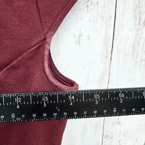 Lulus Dress Women Size Medium Short Sleeve Mini Zip Back Maroon Business Evening Red