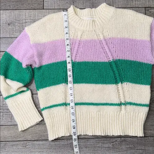 Lush Clothing Lush Cream, Green, and Purple Striped Sweater