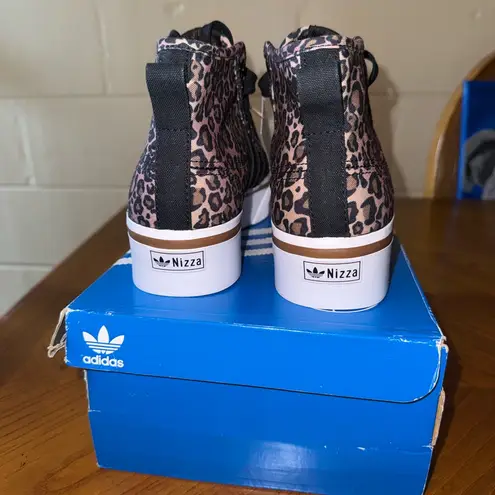 Adidas Nizza Platform Mid Leopard Print Sneakers | NWT | Women’s 6.5 Brown