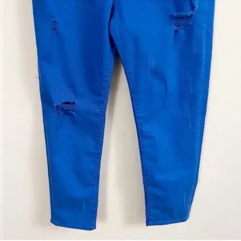 Sandro Paris Royal Blue Straight Leg Distressed Jeans Royal Blue Size 36 (4 US)