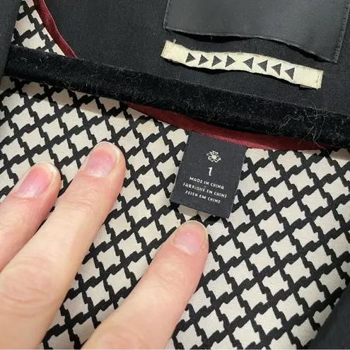 Scotch & Soda Maison Scotch Black Single Button Closure Classic Blazer Womens S Collarless