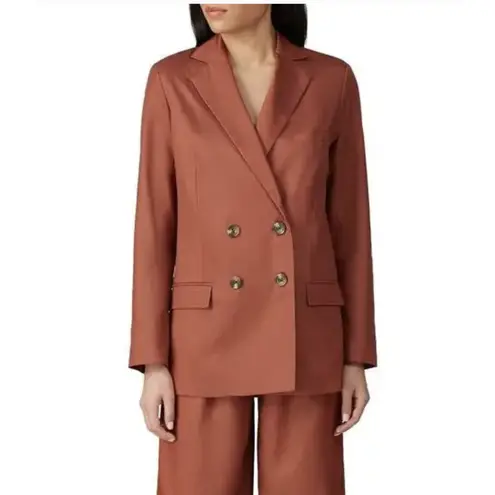 Sweet Baby Jamie Blazer Womens XS Rust Brown Double Breasted Lined Notch Lapel