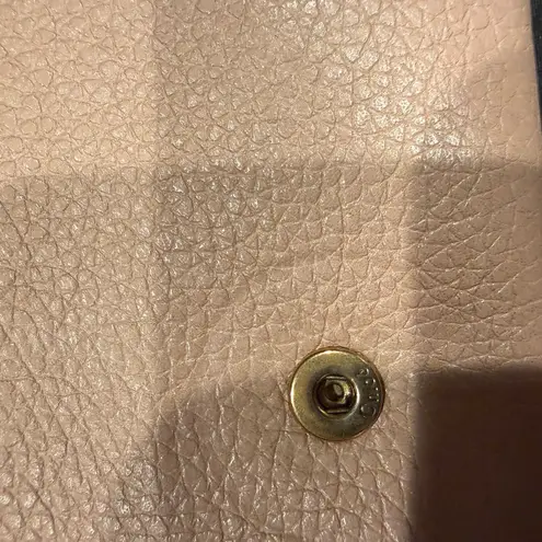 Chloé Chloe Indy Continental Flap Wallet Blush Pink Grained Leather Logo Closure