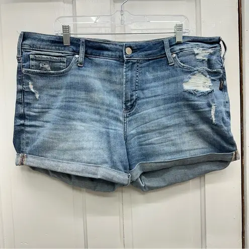 Silver Jeans Silver suki thick stitch distressed denim jean shorts womens 18 x 5