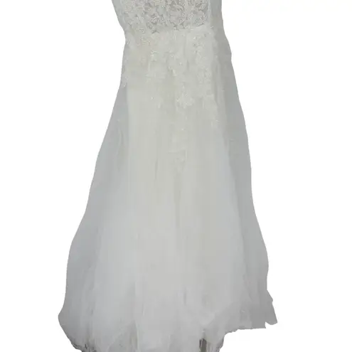 Lulus Glorious Luxury White Sheer Tulle Embroidered Beaded Maxi Dress Size XL