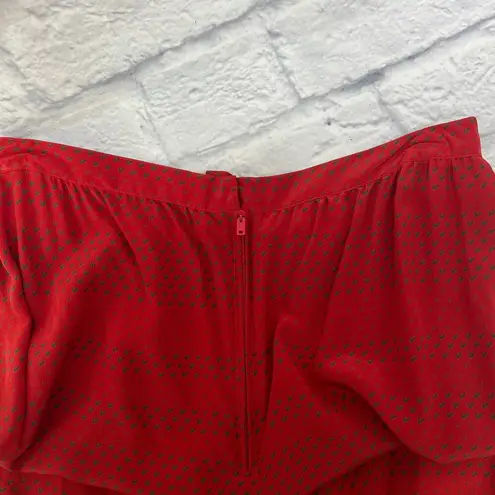 Vintage Maggie London Jeannene Booher Red Silk 2 Piece Set Size 10 Skirt Belt