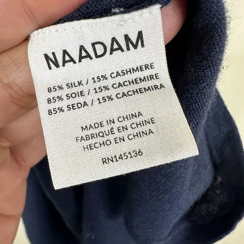 NAADAM Dress Womens XS Navy Blue Silk Cashmere Sleeveless Mini Shift